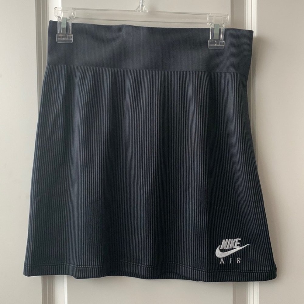 NIKE Sportswear Air Rib Skirt Sz L Black/Grey